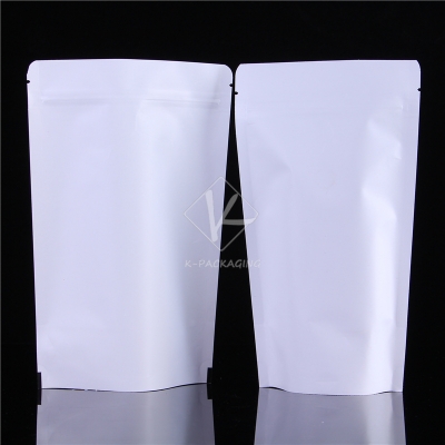 5 pcs Waterproof Stand up Zip Lock Aluminium foil White Kraft Paper Bag for Tea